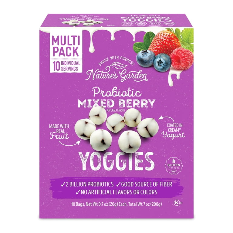 Nature's Garden, Probiotic Mixed Berry Yoggies, Gluten- Free, Non