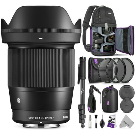 Sigma 16mm F1.4 DC DN Contemporary Lens for SONY E Mount Cameras w/ Advanced Photo and Travel