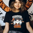 thumbnail image 3 of Ghoul Gang Shirt Cute Ghost Friends Halloween Matching Graphic Tee, White, Size S, 3 of 6