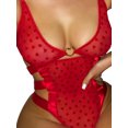 thumbnail image 3 of TRKIYQC Mameluco de Ropa de Dormir Sexy para Mujer, Color sólido Transparente Sin Mangas Sin Espalda Vendaje con Volantes Triángulo Body TRKIYQC moda, 3 of 7