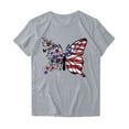 thumbnail image 4 of Vetsdori Womens American Flag T Shirts Short Sleeve Summer Pullover 4th of July Red White and Blue , Red White and Blue Fashion Crew Neck Casual Tops for Women Independence Day, 4 of 4