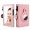 PINK, variant on Women Tri-fold Leather Wallet with Airtag Holder, Small with Pop-up Mirror
