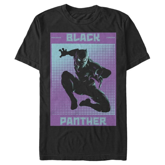 Men's Marvel Black Panther Dot Print Graphic Tee Black Medium