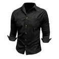 thumbnail image 4 of Men Clothing, Corduroy Fishing Shirts for Men Long Sleeve Button Down Loose Lapel 2025 Fall Outdoor Hiking Tactical Shirts, 4 of 7