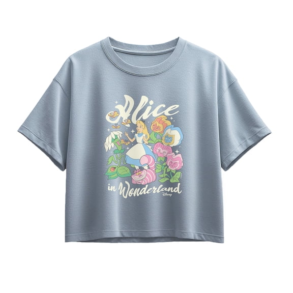 Alice in Wonderland - Alice and Flowers - Youth Girls Boxy T-Shirt