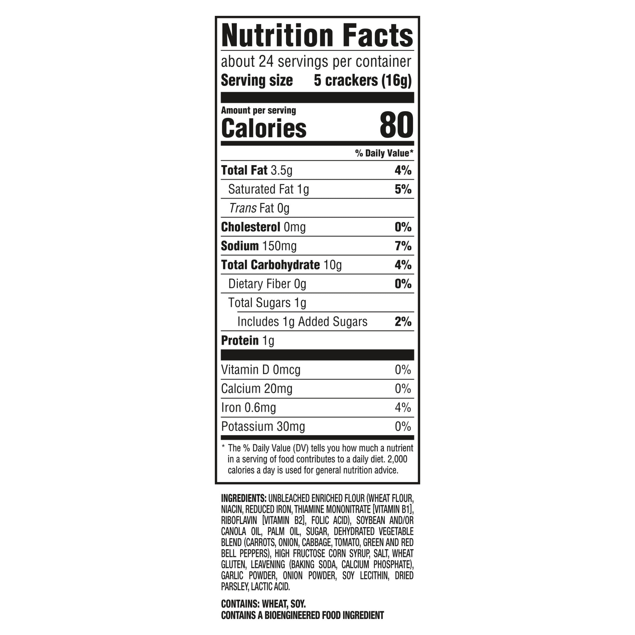 RITZ Roasted Vegetable Crackers, Snacks for Kids and Adults, Lunch Snacks, 13.3 oz