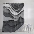 thumbnail image 3 of Black Grey Ombre Shower Curtains for Bathroom, Abstract Grey Wave Texture Gradient Waterproof Fabric Shower Curtain, Decorative Bathroom Curtain for Bathtub, 72"x72" , No Hooks Included, 3 of 9