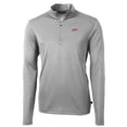 thumbnail image 2 of Men's Cutter & Buck Gray SMU Mustangs Big & Tall Virtue Eco Pique Recycled Quarter-Zip DryTec Top, 2 of 3