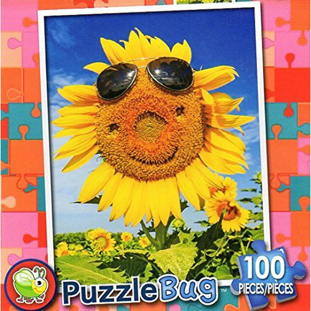 Puzzlebug Happy Face Sunflower 100 Piece Jigsaw Puzzle