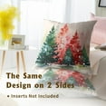 thumbnail image 5 of Watercolor Christmas Tree Pillow Covers Set of 2 - Red Green Xmas Pine Trees Decorative Pillow Cases for Winter Holiday Indoor Home Decor Couch Sofa Bed 16X16 Inch, 5 of 6