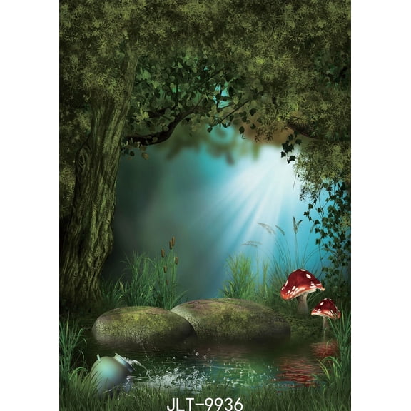 Flowing Stream in Forest Photography Background 3D Computer Printed Backdrops Vinyl Photographic Backgrounds for Photo Studio