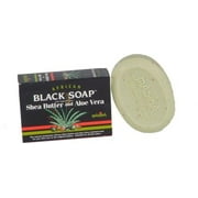 Madina African Black Soap Shea Butter and Aloe Vera, 3.5 oz