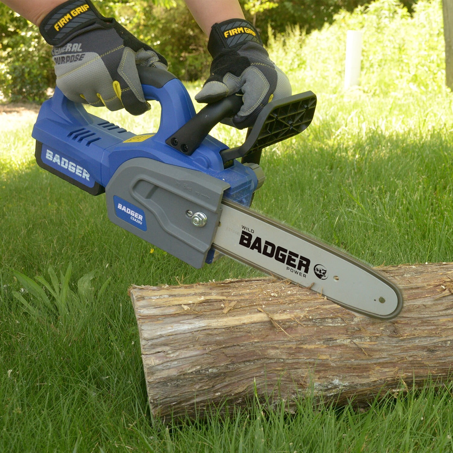WILD BADGER POWER Electric Cutting Chainsaw Cordless 20V 12" Brushless, 4.0 Ah Battery and Charger