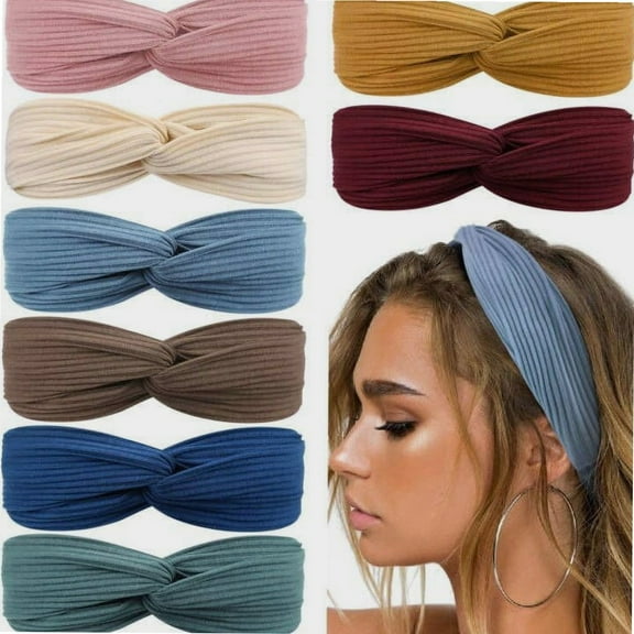 8 Pack Headbands for Women Criss Cross Vintage Head Wrap Boho Headband Twisted Elastic Hair Accessories