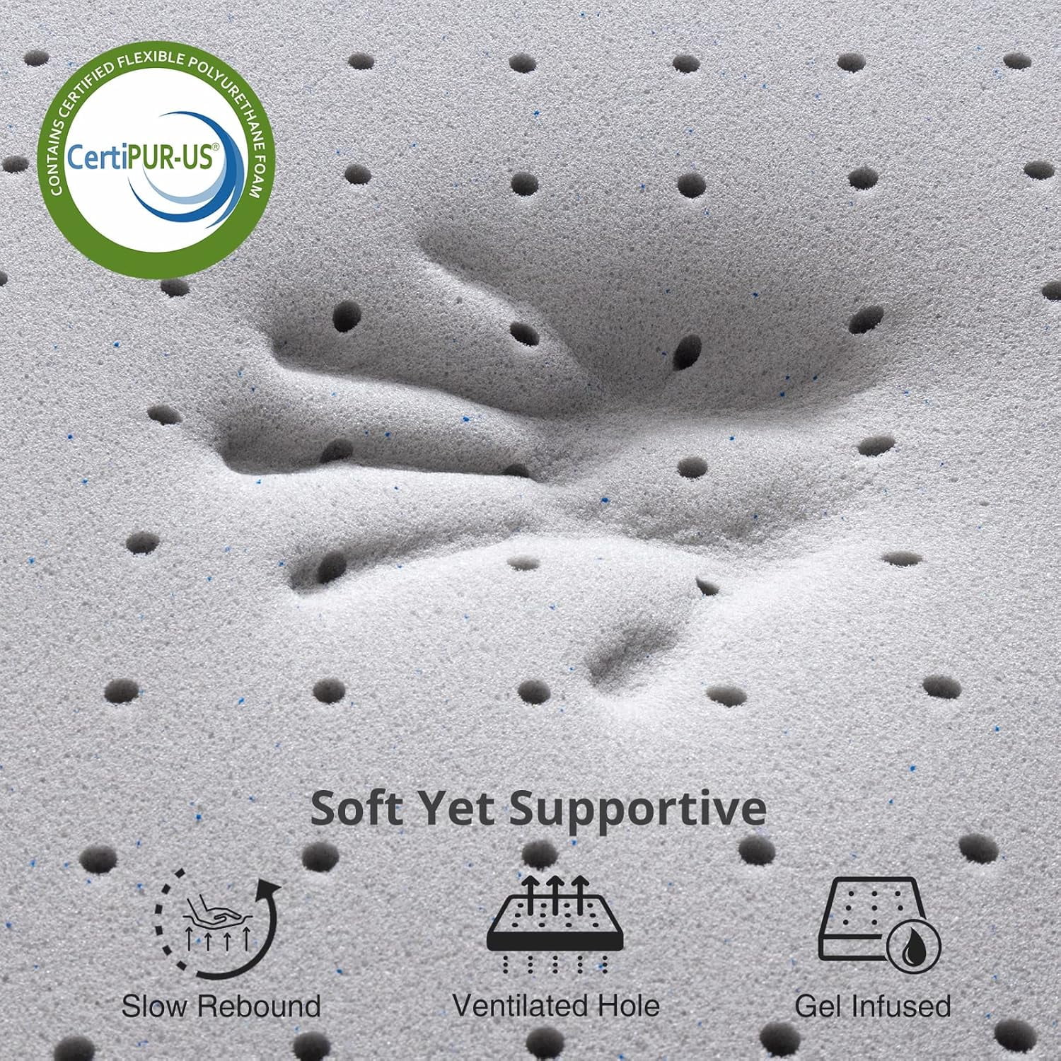 MAYEERTY 3 Inch Full Mattress Topper - Gel Memory Foam, Cooling Double Bed Topper for Soft Sleep, Pressure Relief, CertiPUR-US
