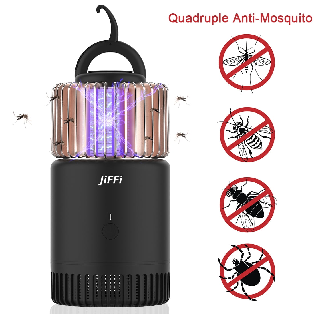 Kepooman Indoor Outdoor Hangable Electric Bug Zapper Mosquito Killer, Rechargeable Insect Trap Fly Zapper Mosquito Lamp, Black Kepooman Indoor Outdoor Hangable Electric Bug Zapper Mosquito Killer, Rechargeable Insect Trap Fly Zapper Mosquito Lamp, Black