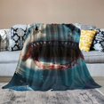 thumbnail image 2 of Sheronv Shark Theme Warm Lightweight Fleece Blanket Soft Plush Blanket for All Seasons, Ideal for Living Rooms, Sofa Decor, and Cow Gifts 40x50in, 2 of 6