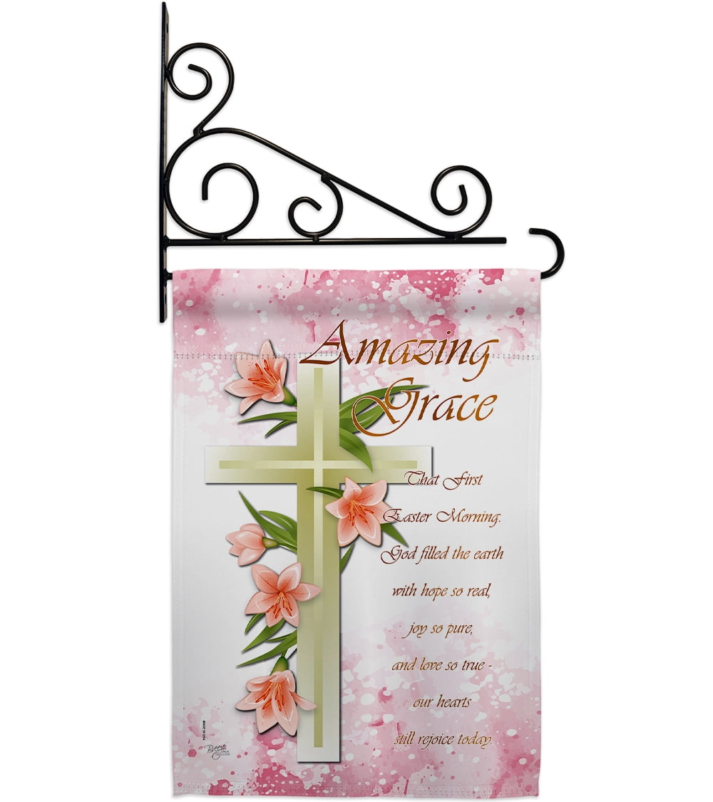 Bible Verses Amazing Grace Garden Flag Set Religious 13 X18.5 Double