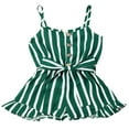 thumbnail image 1 of Barboteuse d'Été à Bretelles pour Bébé Fille, Combinaison, Short, Poches, Vert 6-7 Ans, 1 of 7