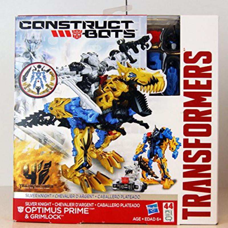 construct-bots silver knight optimus prime and grimlock transformers age of e