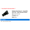 thumbnail image 2 of Radiator Drain Petcock - Compatible with 1993 - 2002 Chevy Camaro 1994 1995 1996 1997 1998 1999 2000 2001, 2 of 2