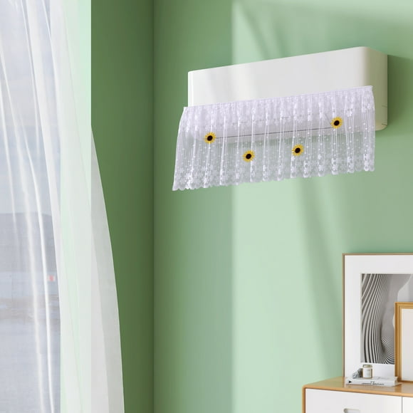 Air Conditioning Wind Curtain Multi Functional Wall Mounted Semi Curtain Lace Dirt Cover