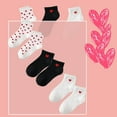 thumbnail image 6 of Cute Heart White Red Ankle Women Socks Frilly Fun Bear Pattern Long Crew Novelty Aesthetic Sock 4 & More Pairs, 6 of 7