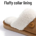 thumbnail image 4 of Litfun Fuzzy Slippers for Women Memory Foam Winter Warm House Shoes Indoor Outdoor, Khaki, Size 7-7.5, 4 of 7