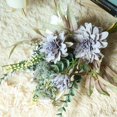 thumbnail image 4 of Artificial Fake Flowers Plants Silk Flower Arrangements Wedding Bouquets Decorations Plastic Floral Table Centerpieces for Home Kitchen Garden Party Décor (Purple White), 4 of 14