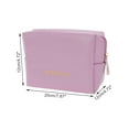 thumbnail image 2 of Unique Bargains 1 Pc Convenient Drawstring Makeup Bag for Vacation Business Travel PU Light purple, 2 of 6
