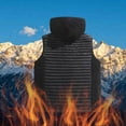 thumbnail image 6 of Mens Puffer Vest Outerwear Coats Winter Warm Down Puffy Vests Lightweight Sleeveless Padded Jacket with Sherpa Hooded Black XL, 6 of 7