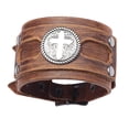 thumbnail image 2 of Brazaletes de cuero para hombres y mujeres Pulsera de punk rock Pulseras de urdimbre Marrón Yuyangstore Pulsera de pulsera, 2 of 7