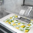 thumbnail image 6 of Large Dish Drying Mat for Kitchen Counter,18"X24" Lemon and Flowers Super Absorbent Reversible Microfiber Dish Drying Mat Dish Drainer Mat,Dishes Mat Drying Pad for Kitchen Countertop Coffee Bar, 6 of 7