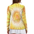 thumbnail image 2 of Yuyamidu Orange Yellow Long Sleeve Golf Shirts for Woman Whilpool Tie Dye Athletic Tennis Shirts Trendy Quarter Zip Workout Shirts Size XS, 2 of 8