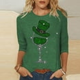 thumbnail image 1 of Meichang Hauts à Manches 3/4 pour Femmes St Patricks Day Chemises T-Shirts à Imprimé Irlandais Porte-Bonheur T-Shirts de Fête Col Rond Hauts Irlandais Porte-Bonheur Liquidation de Printemps, 1 of 4