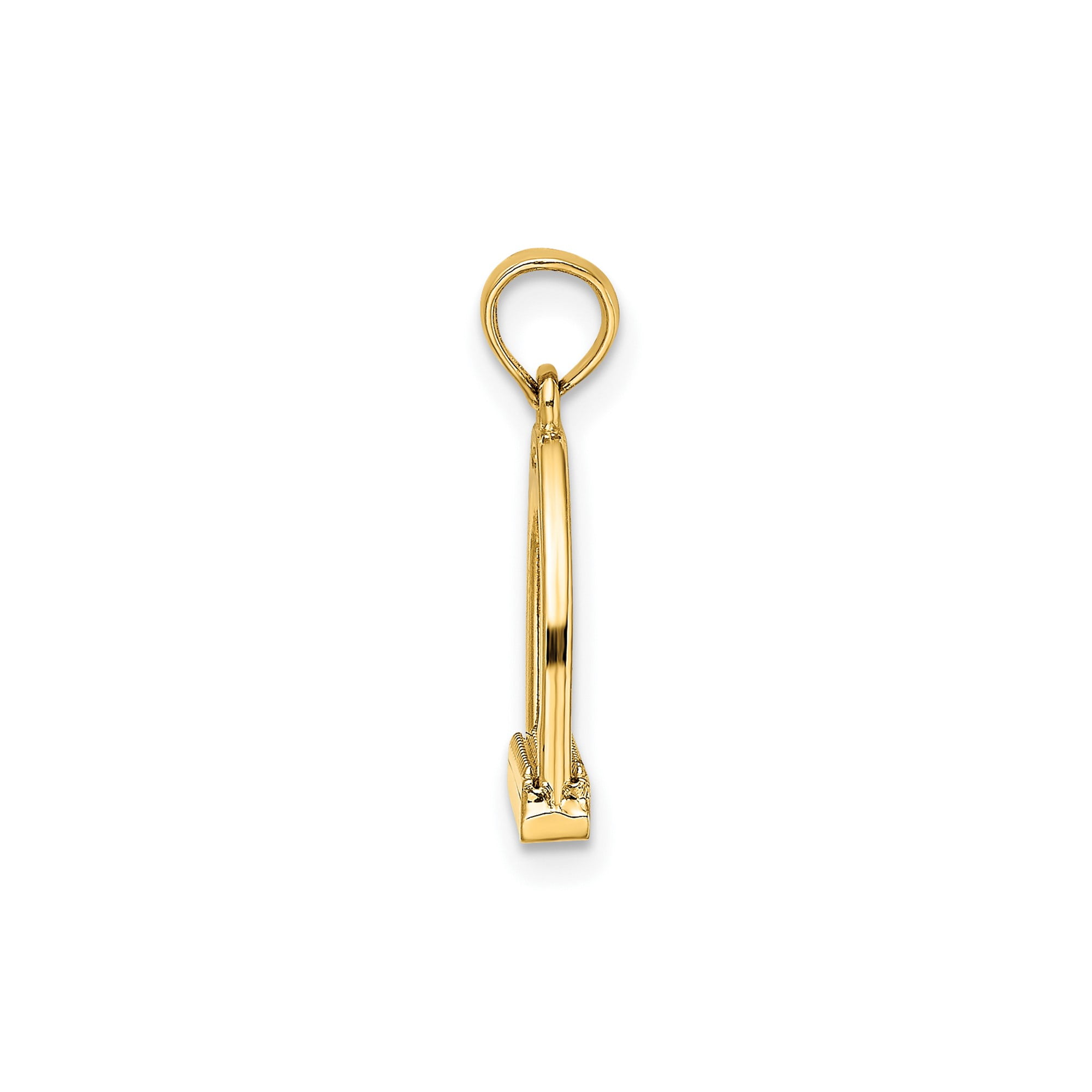 10k Yellow Gold Stirrup Pendant Necklace for Women, Equestrian Horseback Riding Jewelry, Western Country Style Symbol of Strength and Stability