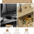 thumbnail image 3 of Eumyviv Rustic Oak 3-Drawer Dresser, Modern Farmhouse Chest of Drawers with Natural Rattan, Wood Legs for Bedroom, Living Room, Hallway, 31.5" W x 15.75" D x 36" H H0027, 3 of 8