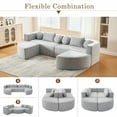 thumbnail image 4 of Boneless Couch Modular Sectional Sofa 114.9" Free-combined Sofa Couch Sofa Bed Compression Sofa with Deep Seating and Curved Design for Living Room, Black, 4 of 27