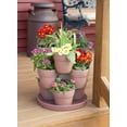 thumbnail image 2 of Bloomers Orchid Purple Stackable Flower Tower Planter With 3-Tier Design, 2 of 4