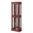 thumbnail image 4 of Curio Cabinet with Glass Doors, 6-Tier Glass Display Cabinet China Cabinet with Adjustable Shelves & Mirrored Back Panel, Cabinet Glass Display Case for Entryway, Living Room, Cherry, 4 of 9