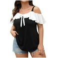 thumbnail image 2 of Njagoc3 Bodycon Off-Shoulder Top Women - Fitted Short Sleeve Shirt, Stretchy Ribbed Fabric, Sexy Clubwear, TikTok Viral Fashion, 2 of 6