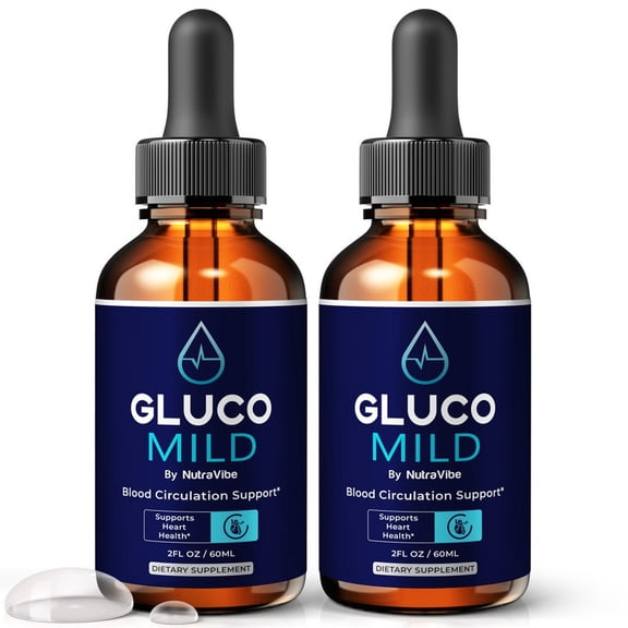 (2 Pack) Gluco Mild Drops – Daily Liquid Formula with a Clean, Natural Blend to Support Natural Flow, Balanced Levels & Healthy Circulation | Convenient for Consistent Use (60 Servings)