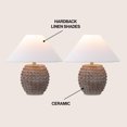 thumbnail image 4 of JONATHAN Y Effie 18.25" Minimalist Scandinavian Ceramic/Iron Hobnail LED Table Lamp, Matte Taupe (Set of 2), JYL5601C-SET2, 4 of 7