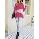 thumbnail image 5 of Camiseta mujer, Suéter de mujer Mangas de murciélago O Cuello de punto Suéteres casuales sueltos Abanopi  Rosa/Pequeña, 5 of 7