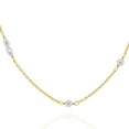 thumbnail image 1 of Mercie Sterling Silver Gold Vermeil Pearl Station Necklace Beaded Chain Design 18 Inch Everyday Wear, 1 of 7