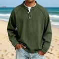 thumbnail image 4 of T-Shirts for Man, Vintage Distressed Long Sleeve Button Up Denim Pullover, Mens Vintage Henley Shirts with Button Placket for Casual, 4 of 6