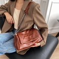 thumbnail image 4 of Bolsos de mensajero medianos para mujer, bolso de hombro de cuero vintage, bolsos para mujer, bolso bandolera con correa de cadena Café Baoblaze Bolsos de hombro para mujer, 4 of 7