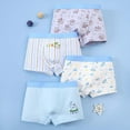thumbnail image 2 of Hpapadks Boys Underwear Baby Boy Daily Comfort Cartoon Print Stretchable Boxer Underpants 4PCS Sky Blue 11-12 Years, 2 of 4
