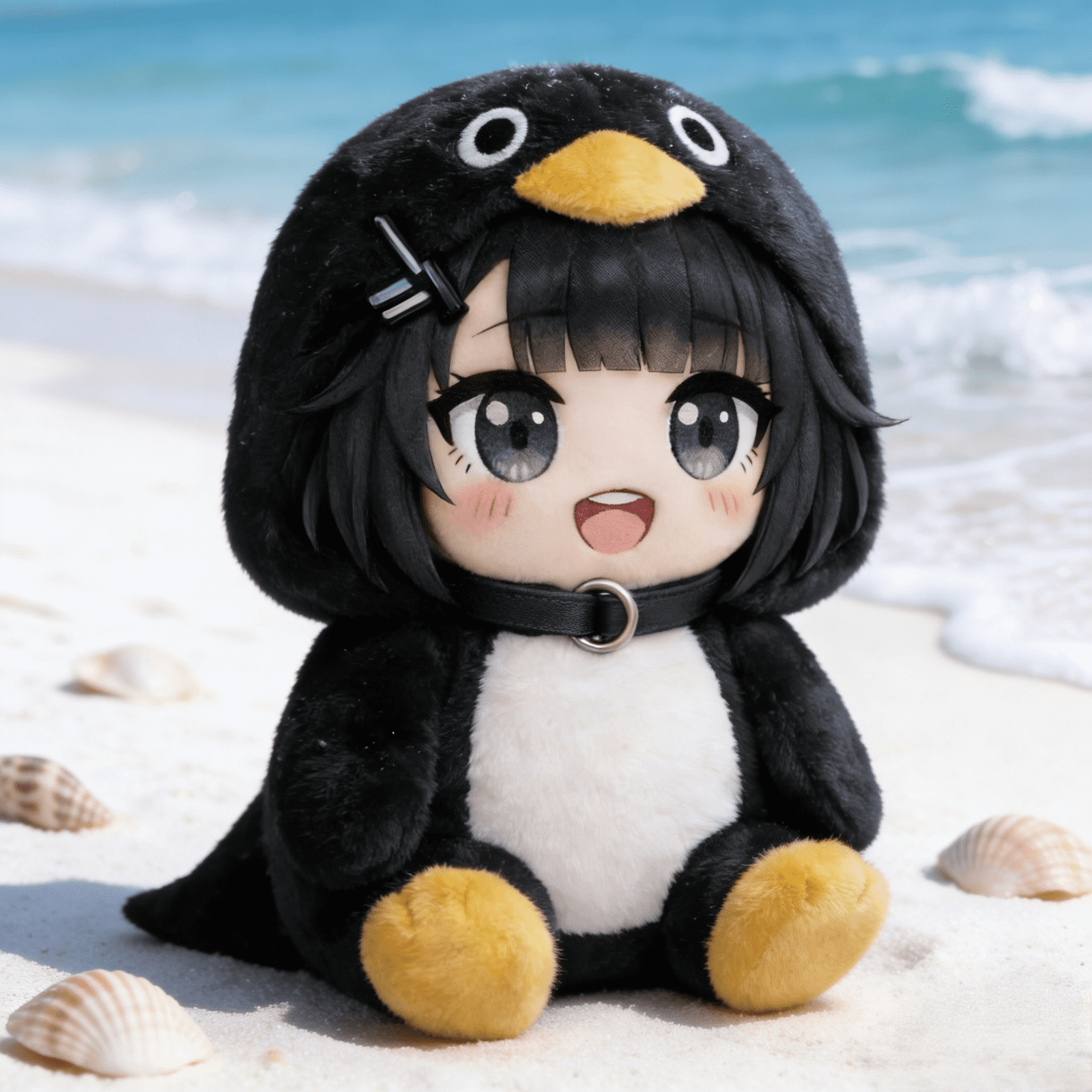 New Anime GUGUGAGA Penguin Figure Plush Toys - Cute Penguin Costume Girl