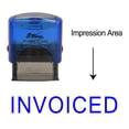 thumbnail image 1 of eloria Invoiced Self Inking Rubber Stamp Business Custom Stamp Office Stationary, Color: Blue Ink, 1 of 1